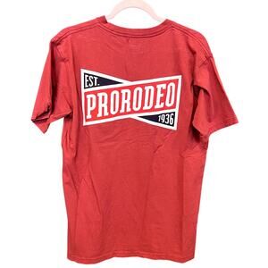 PRCA Men's Pro Rodeo Red Short Sleeve Graphic Tee Size Medium
